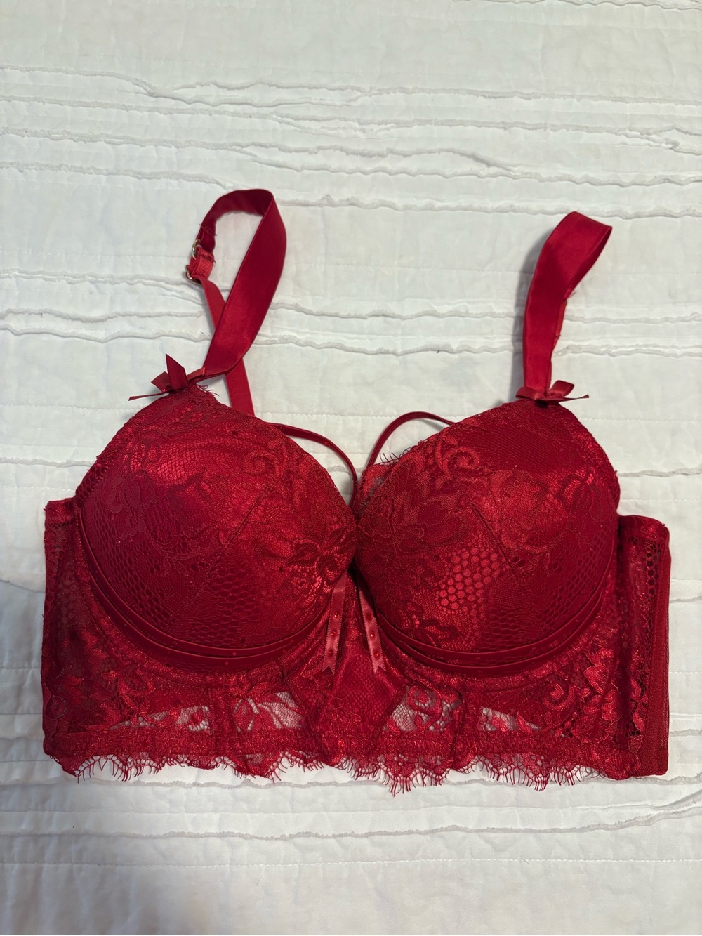 Honey Birdette Madame Red Longline Bra